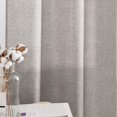thumbnail image 4 of Curtainking Kitchen Curtains 36 inch Length Grey Linen Textured Short Window Curtains Semi Sheer Cafe Curtains, Rod Pocket Curtains, 26" x 36" (2 Panels), 4 of 6