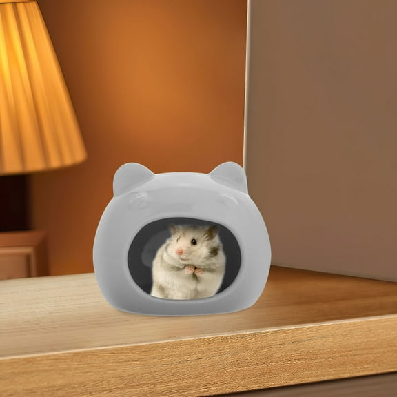 WHAMVOX Hamster Hideout Ceramic Hideaway House Small Animal House Cave for Gerbils Hamsters Cozy Bed Hamster Cage Habitat Hut Nest