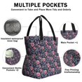 thumbnail image 3 of Pioneer Flower Drawstring Lunch Bag Women - Drawstring Lunch Bag Insulated for Work Office - Stain-Resistant Large Lunchbags for Women with Multi-Pockets, 3 of 6