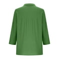 thumbnail image 4 of Juslio Womens Blouses Long Sleeve Button Tops V Neck Casual Blouses Green XL, 4 of 9