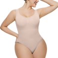 thumbnail image 1 of Body Gibobby para mujer con Efecto Control de Barriga Mono sexy sin mangas Racer Back Halter Neck Beige M, 1 of 5