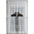 thumbnail image 3 of WARM HOME DESIGNS 3 Piece White Flower Kitchen Window Curtains Bundle Includes 2 36 Inch Tiers & Valance. KIF SET WHITE, 3 of 5