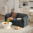 thumbnail image 2 of L Shaped Sectional Sofa Set, Lofka Modern Corduroy 110.2" L Shaped Modular Sofa with flexible ottoman, 3-Seater Sofa & Loveseat for Living Room, Dark Grey, 2 of 14