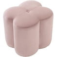 thumbnail image 3 of Meridian Furniture Ottomane en Velours Rose en Forme de Fleur de Trèfle, 3 of 5
