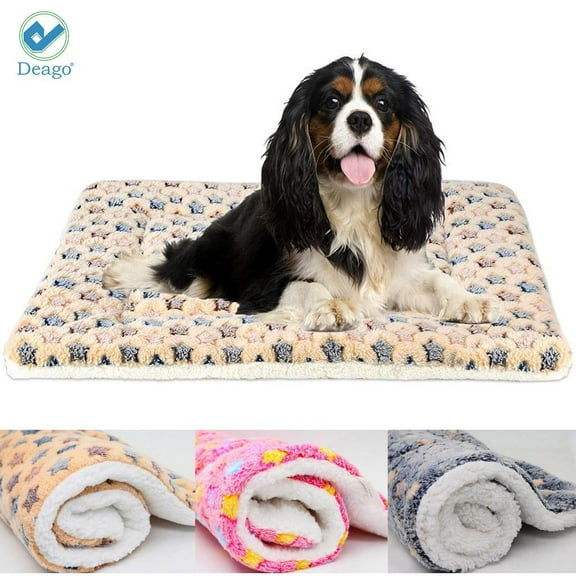 Deago Ultra Soft Pet Dog/Cat Bed | Reversible Fleece Crate Bed Mat | Pet Bed Liner Blankets Covers for Large Small Medium Dog Cat