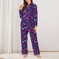 thumbnail image 2 of Sikiie Bright Purple Butterflies Pajamas for Women Set, Womens Pajama Sets, Lounge Sets for Women, 2pjs for Women-Medium, 2 of 7