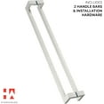 thumbnail image 5 of HYDROWARE Modern Contemporary Long Stainless Steel Push Pull Door Handle for Home Entrance Glass Shower Wooden Barn & Office Store Shop Doors - Brushed Satin Nickel - 36 Inch, 5 of 5