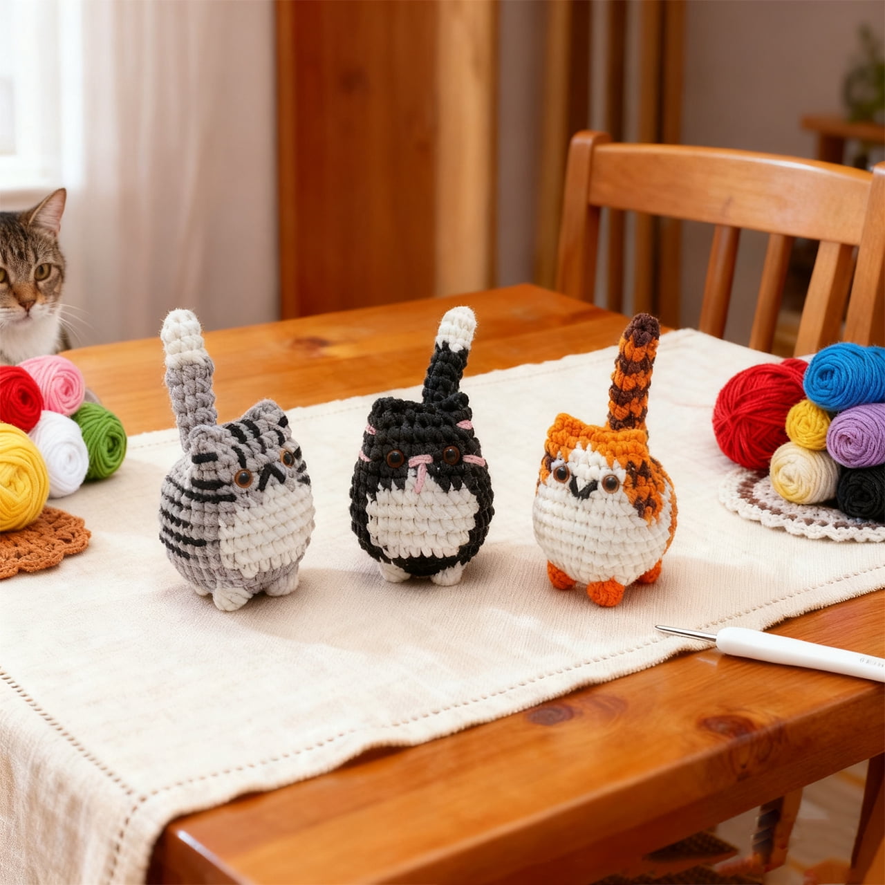 Tikeitoo Crochet Kit for Beginners | Crochet Animal Kits | Include Easy Knitting Soft Yarn 30% Extra, Step-by-Step Video Tutorial, Hooks, Needles Mother Day Gifts for Mom