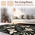 thumbnail image 2 of ODIKA 5'x7' Machine Washable Non-Slip Area Rug, Intricate Insect Motif Featuring Stylized Moths and Ferns High Traffic Rug, Black, 311798, 2 of 7