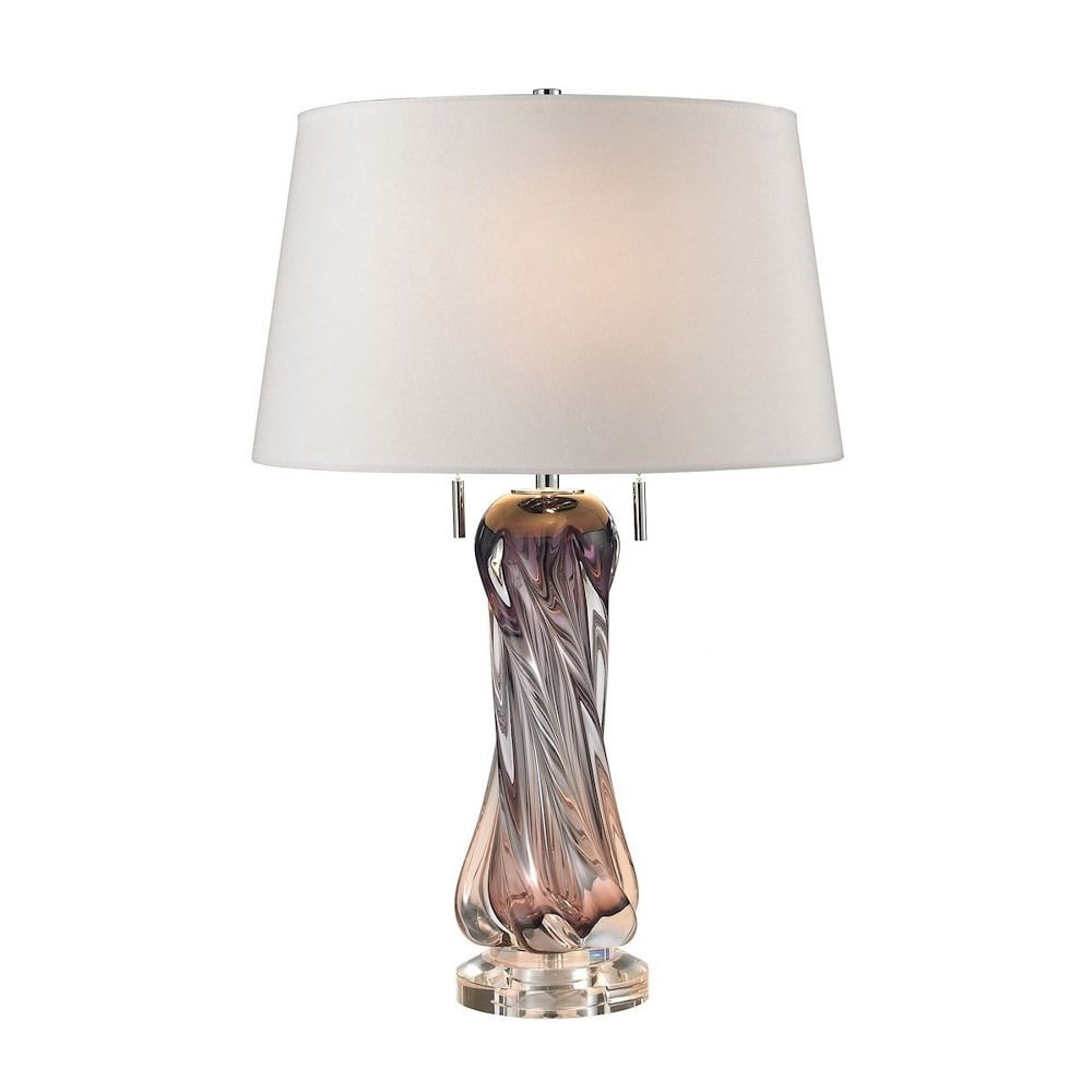 Purple 2 Light Standard Table Lamp Made, Purple Crystal Table Lamps
