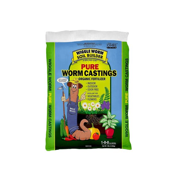 WIGGLE WORM Soil Builder Earthworm Castings Organic Fertilizer, 12-pounds