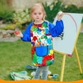 thumbnail image 5 of MEZZALL Kids Art Smock With Long Sleeves Painting Apron For Children Boys Girls Craft Protective Wear With Pocket For Toddler Age 3-12 Years Solid Color Soft Clothes, 5 of 6