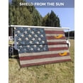 thumbnail image 3 of 4th of July RV Awning Sun Shade Screen 9'X15.3' Patriotic American Flag Mesh Sunscreen Stars Stripes Wood Awning Shade Screen with Zipper UV Blocker Completed Kits for RV Motorhome Camper Trailer, 3 of 7