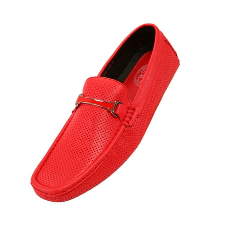 

Amali Mens Slip On Driving Moccasin Casual Loafers Dress Shoes Red Size 14