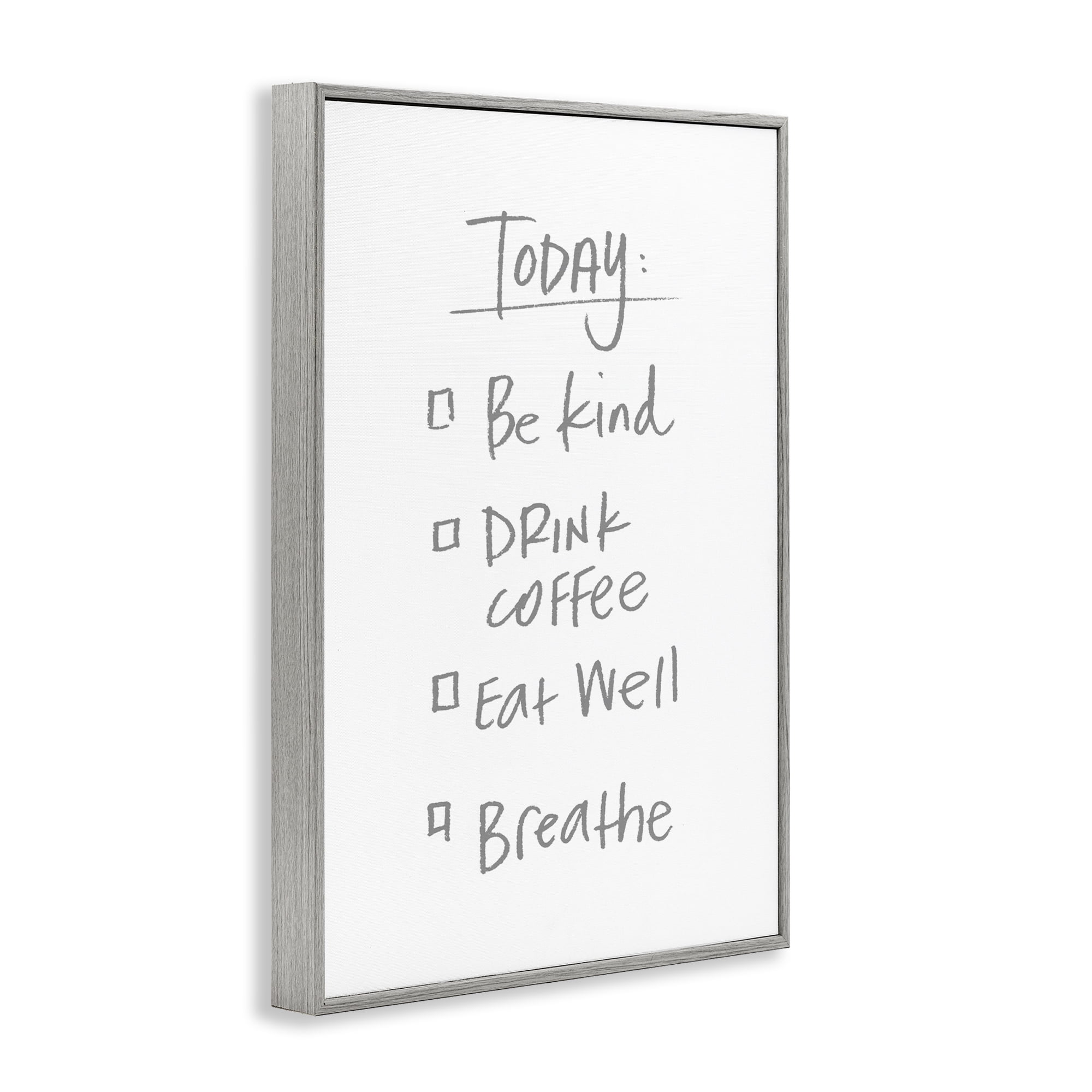 Stupell Industries Simple Today's Checklist Gray Framed Giclee Art, design by SD Graphics Studio