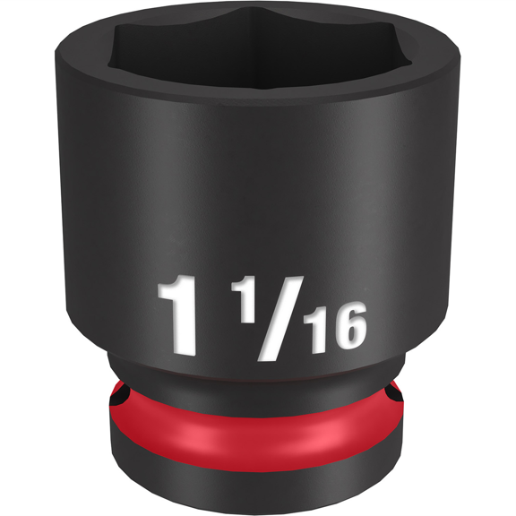 Pack of 1, Milwaukee 49-66-6211 Shockwave Impact Duty 1/2 Drive 1-1/16 Standard 6 Point Socket