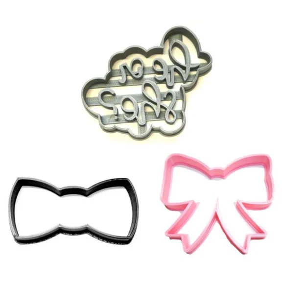 Bowtie Or Hairbow Gender Reveal He Or She Boy Girl Bow Cookie Cutter Usa Pr1238