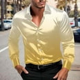 thumbnail image 2 of CLOISE Long Sleeve Tops for Men Big and Tall Collared Shirt Gradient Pullover Outfits Clothes Yellow L, 2 of 8