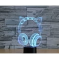 thumbnail image 2 of YSTIAN 3D Cat Ear Earphone Remote Control 16 Color Night Lights Illusion Acrylic LED Table Bedside Lamp Children Bedroom Desk Decor Birthday Gifts Toy for Kids, 2 of 8