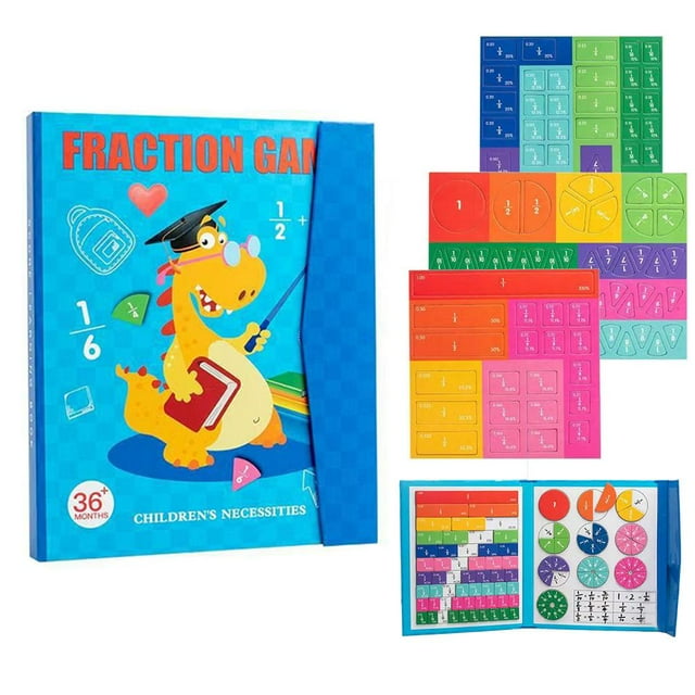 SharkTRUE Magnetic Fraction Demonstration Book for Kids Learning,2026 New Math Manipulatives Set with Fraction Tiles & Magnets,Educational Fraction Games for Elementary,Teaching Aid for Classroom Home