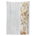 thumbnail image 3 of Ambesonne Ocean Tablecloth Rectangular Table Cover, Seashells and Starfish, 52"x70", Ivory, 3 of 4