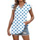 thumbnail image 1 of Craaazy Women Casual V Neck Blouse, Polka Dot/Ombre/Check Print Short Sleeve Ruffle Sleeve Top, Loose Fit Comfy T-shirts for Daily Wear Gifts, 1 of 9