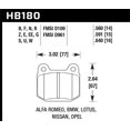 thumbnail image 2 of Hawk Performance Plaquette de Frein HB180N.560 HP Plus; Numéro FMSI D109/D961; Ferrocarbone; Ensemble de 4, 2 of 2