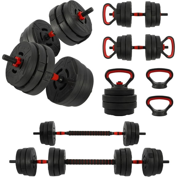 RONG-3 Multi-Functional Portable Changeable Dumbbell and Barbell Kettlebell Set with Adjustable Weights, Multiple Styles, 40LBS or 60LBS Sets