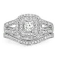 thumbnail image 5 of Dazzlingrock Collection 0.60 Carat (ctw) 10K Round Diamond Bridal Split Shank Halo Engagement Ring Set, White Gold, Size 7.5, 5 of 11
