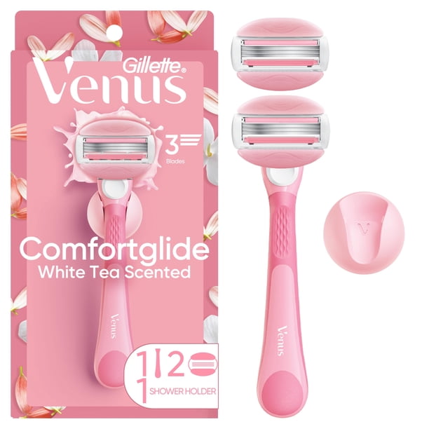 Gillette Venus ComfortGlide White Tea Women's Razor - 1 Handle + 2 Refills