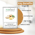 thumbnail image 2 of PUROLEO Ginger Essential Oil 128 Fl Oz/3785 ML (Made In Canada) Pure, Natural and Authentic Aromatherapy Oil for Diffuser, Massage and DIY Blends - Soothes, Calms and Energizes, 2 of 5