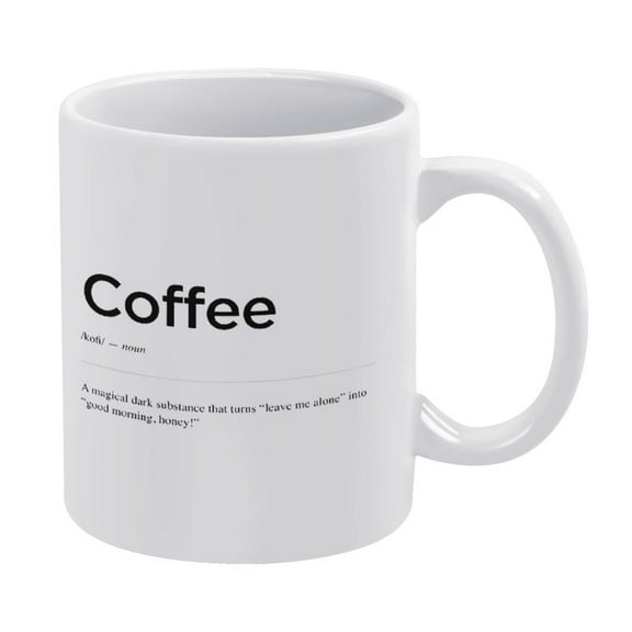 Coffee Definition,Coffee Lovers Gift,Kitchen Print,Coffee Mug,White Mug,Funny Coffee Mug,Man Cave Prints,The Best Gift for Colleagues,Parents,And Grandparents,110z Men And Women