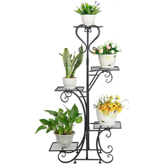 Fetcoi 5 Tier Plant Stands Indoor Metal Plant Shelf Stand Flower Pots Holder