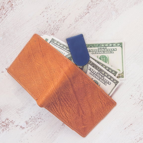 MEIBUTYUP Minimalist Blue PU Wallet Modern Aesthetics for Home and Travel