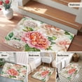 thumbnail image 5 of 2x3 Ft Entryway Area Rug, Farmhouse Pink Floral Kitchen Rug Runner Washable Floor Mat, Spring Blossom Flowers Non Slip Indoor Door Mat Throw Carpet for Bathroom Living Room Bedroom, 5 of 8
