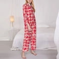 thumbnail image 3 of Fuzoiu valentine day with heart Print Women's Long-Sleeved Pajama,Lounge Button Down Nightwear,Womens Notch Collar Pajama Set-XX-Large, 3 of 7