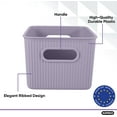 thumbnail image 5 of Superio 5L Small Lilac Ribbed Storage Bin with Lid, Plastic (2 Pack), 5 of 7