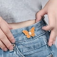 thumbnail image 4 of Elainilye Butterfly Button Pant Waist Tightener Tool, Adjustable Buckle for Loose Jeans, No Sew Clips Skirt Waistband Extender Clothing Accessory for Casual Wear, Daily Use, 4 of 5