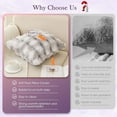 thumbnail image 5 of TOPCHANCES Soft Fluffy Throw Pillow Covers, Pack of 2 Decorative Couch Pillow Protector with Hidden Zipper, 18''x18'', White Gray, 5 of 16