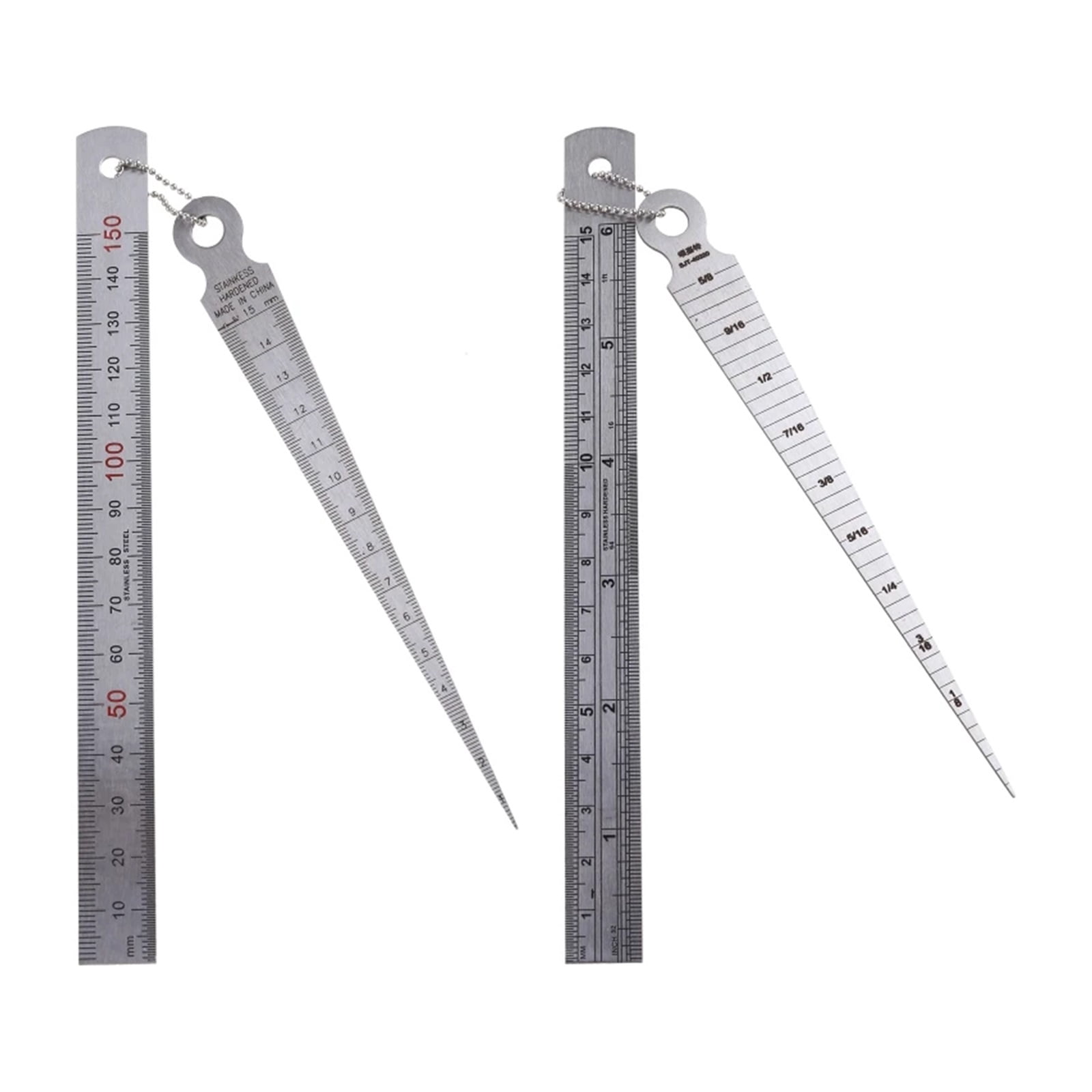 Taper Gauge Depth Gap Ruler Wedge Feeler 1-15mm Stainless Steel Hole Inspection ,Easy Identification
