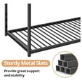 thumbnail image 5 of Twin Over Twin Bunk Bed - Heavy Duty Metal Frame with Ladder & Guard Rail - Low Profile Design for Teens & Adults - No Box Spring - Black, 5 of 7