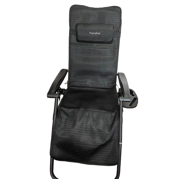 FazePet Recliners [furniture], Portable Recliner Beach Camping Patio Outdoor Folding Lounge Chair, Black