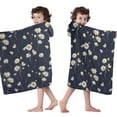 thumbnail image 4 of Darkblue Daisy Flower Yellow Centers Pattern Hooded Bath Towel，50"x30" for Ages 3 To 12 Kids, Quick Dry Lightweight Soft Microfiber Hood Beach Towel Cover Up for Kids, 4 of 7