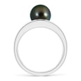 thumbnail image 2 of Angara Solitaire Tahitian Cultured Pearl Double Shank Ring in 14K White Gold for Women | June Birthstone Jewelry for Her, 2 of 8