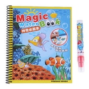 Reuse Water Paint Coloring Book with Magic Doodle Pen Kid Educational Toy(2