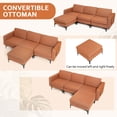 thumbnail image 5 of Spaco Modular L-shaped Sectional Sofa with Reversible Chaise and 2 USB Ports-Orange, Sectional Sofa Couch Living Room Sleeper Set, 5 of 8
