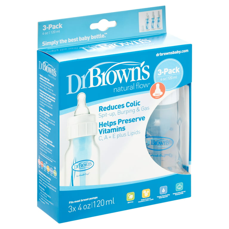 Dr. Brown's Natural Flow Standard Polypropylene Bottle (4 oz) - 3 Pack