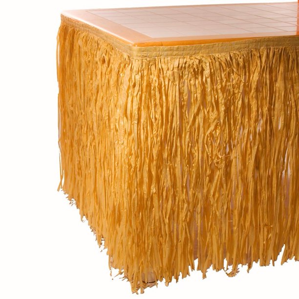 Natural Raffia Table Skirt, One table skirt. By HAYES