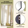 thumbnail image 6 of Full Length Mirror with Stand, 56"x21" Floor Mirror with Aluminum Alloy Thin Frame, ShatterVue Tempered Full Body Mirrors, Free Standing or Wall-Mounted Mirrors for Living Room, Black, 6 of 6