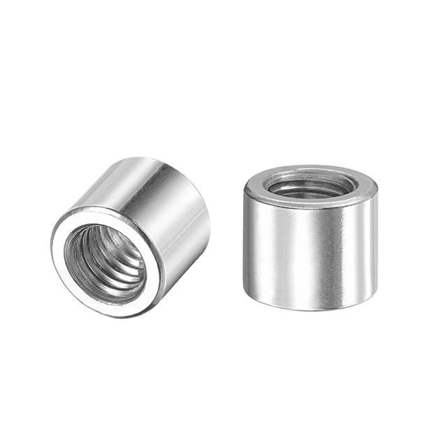 Unique Bargains Écrous Ronds à Souder, M8 x 12mm x 10mm Écrou Femelle Fileté - Insert en Acier Inoxydable 201 Soudable 20 Pcs